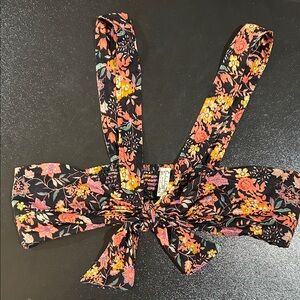 Free People Floral Bandeau - Black and Orange